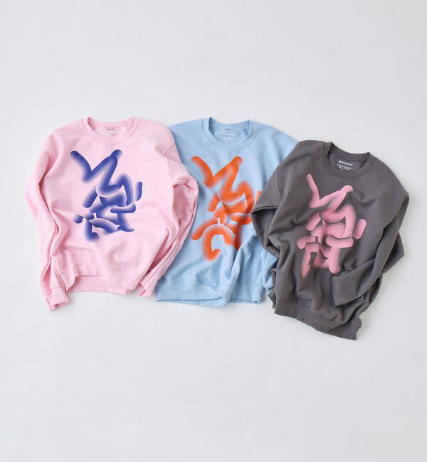  「【WHIMSIC】フローイング ロゴ シルクスクリーン スウェットプルオーバー」|Tシャツ・カットソー|