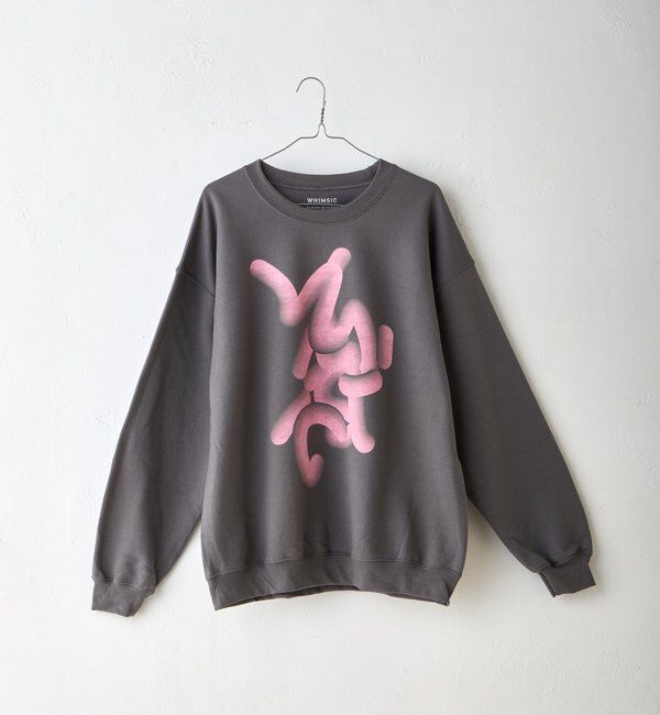  「【WHIMSIC】フローイング ロゴ シルクスクリーン スウェットプルオーバー」|Tシャツ・カットソー|