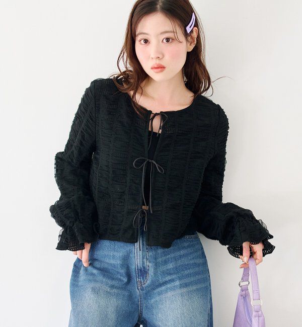  「チュールリボンブラウス」|シャツ・ブラウス|