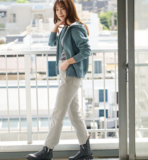  「【WEB限定/キレイめ上品】スポンジダンボールZIPパーカーカットソー」|パーカー|