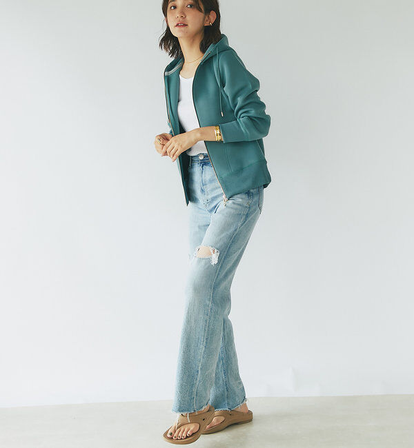  「【WEB限定/キレイめ上品】スポンジダンボールZIPパーカーカットソー」|パーカー|