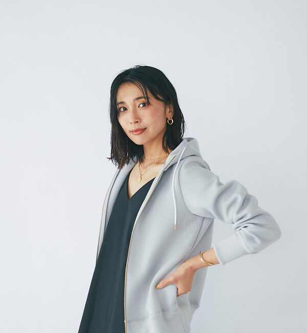  「【WEB限定/キレイめ上品】スポンジダンボールZIPパーカーカットソー」|パーカー|