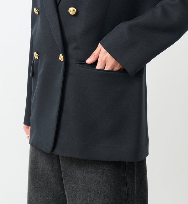  「【軽い着心地】ピーチツイルピークドラペルジャケット」|テーラードジャケット|