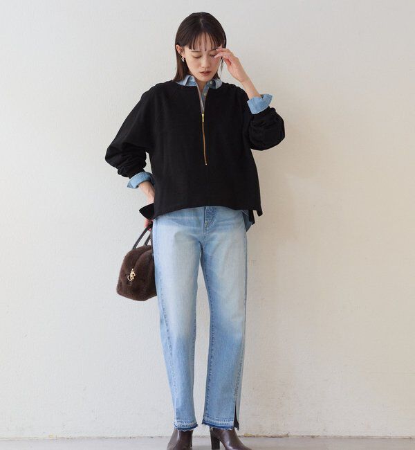  「【新色追加/抜け感◎】ハーフZIPスウェット」|Tシャツ・カットソー|