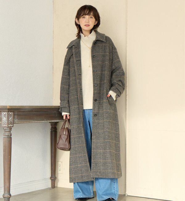  「【インフルエンサーSHIHO企画】チェックステンカラーコート」|その他|