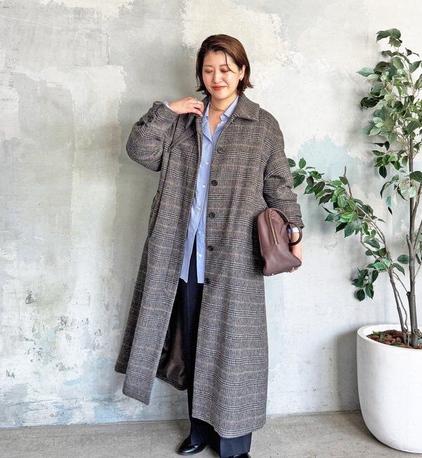  「【インフルエンサーSHIHO企画】チェックステンカラーコート」|その他|