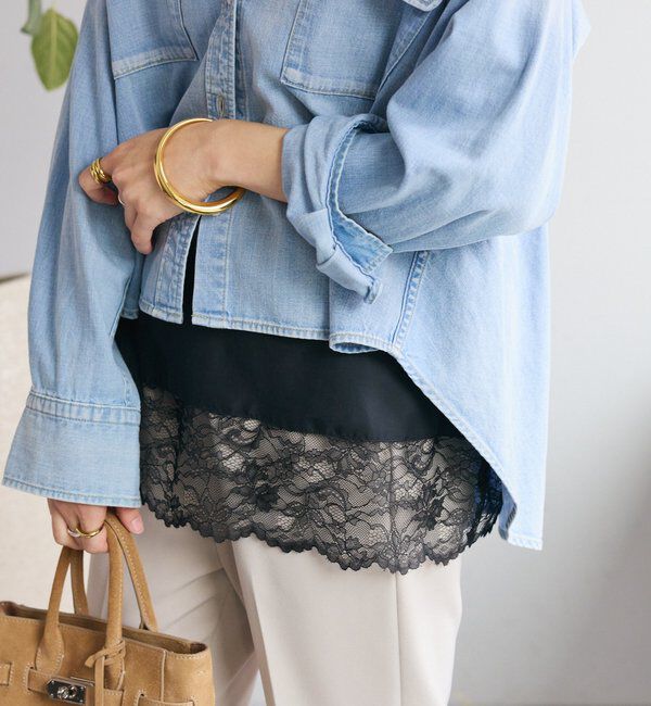  「【新色追加/鮮度抜群】レーストリムキャミソール」|シャツ・ブラウス|