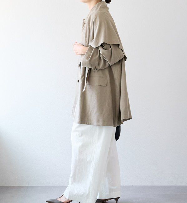  「【鮮度ある着こなしに】ストール付きテントコート」|その他|