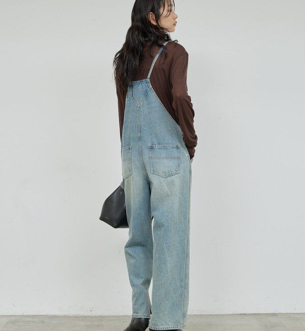  「【サイズ展開あり/長さ調整可能】デニムサロペット」|チノ|