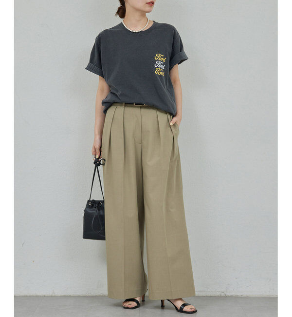  「【新色BR登場/セットアップ対応】ダブルタックパンツ」|スラックス|