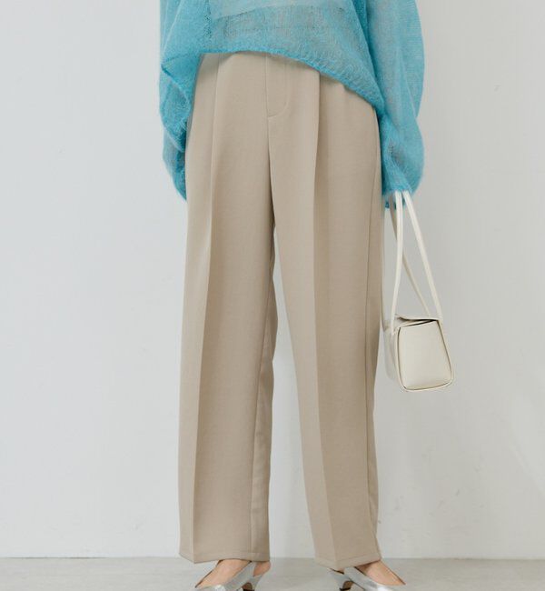  「【シワになりにくい】ジャージータックワイドパンツ」|チノ|