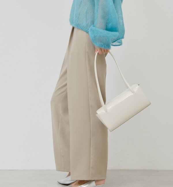  「【シワになりにくい】ジャージータックワイドパンツ」|チノ|