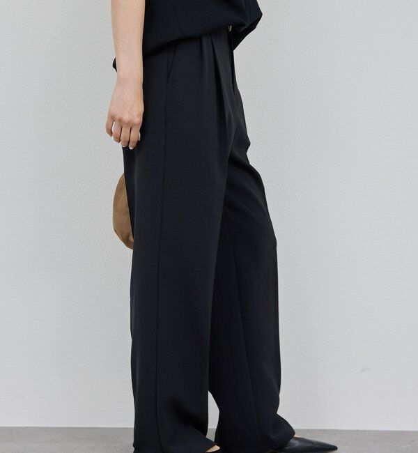 「【シワになりにくい】ジャージータックワイドパンツ」|チノ|