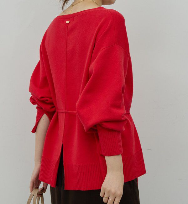  「【CHIKAコラボ】【着やせ&times;時短おしゃれ】タイ付き総針Vネックニット」|ニット・セーター|