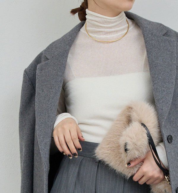  「【CHIHAYAコラボ】シアーリブタートル」|ニット・セーター|ホワイト