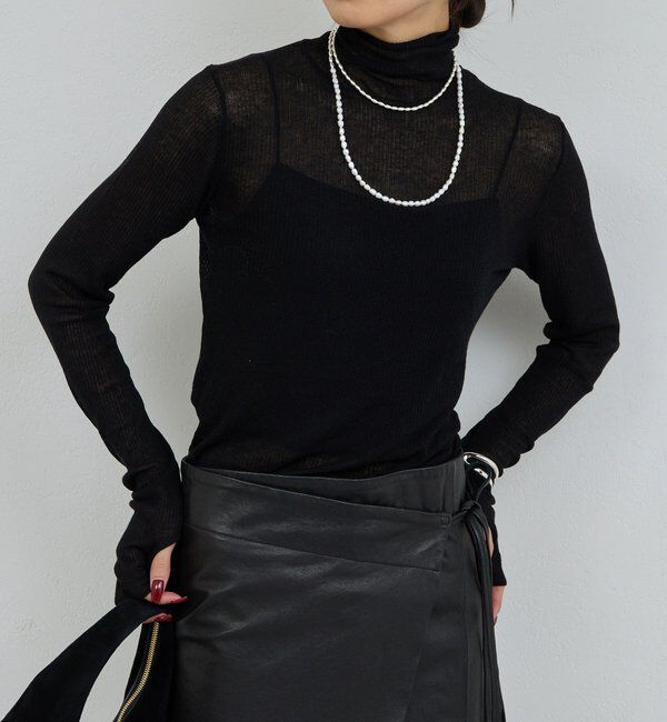  「【CHIHAYAコラボ】シアーリブタートル」|ニット・セーター|ブラック