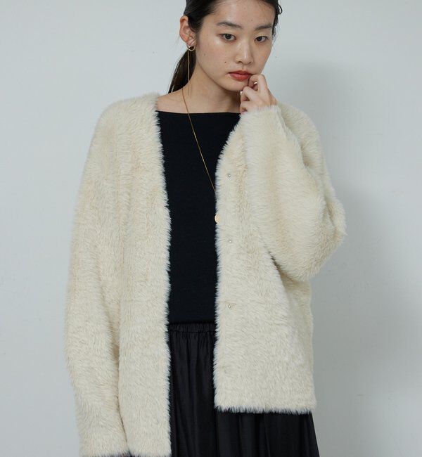 「【2WAY】フェザーヤーンカーデ」|ニット・セーター|アイボリー