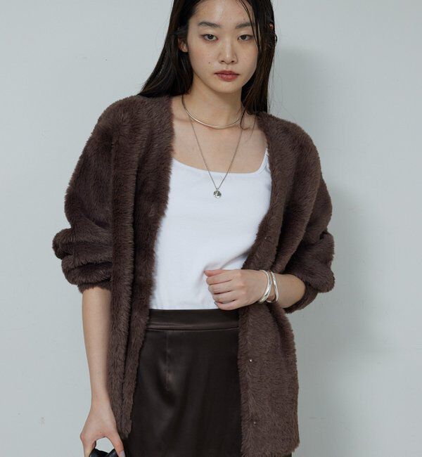  「【2WAY】フェザーヤーンカーデ」|ニット・セーター|