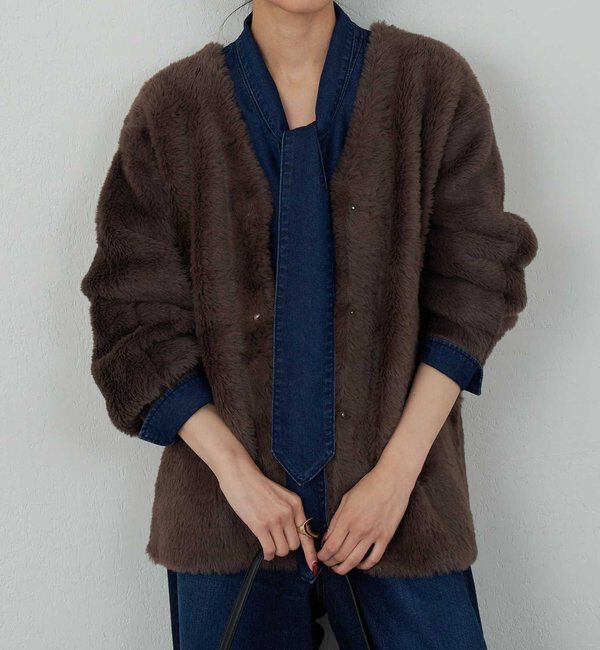  「【2WAY】フェザーヤーンカーデ」|ニット・セーター|