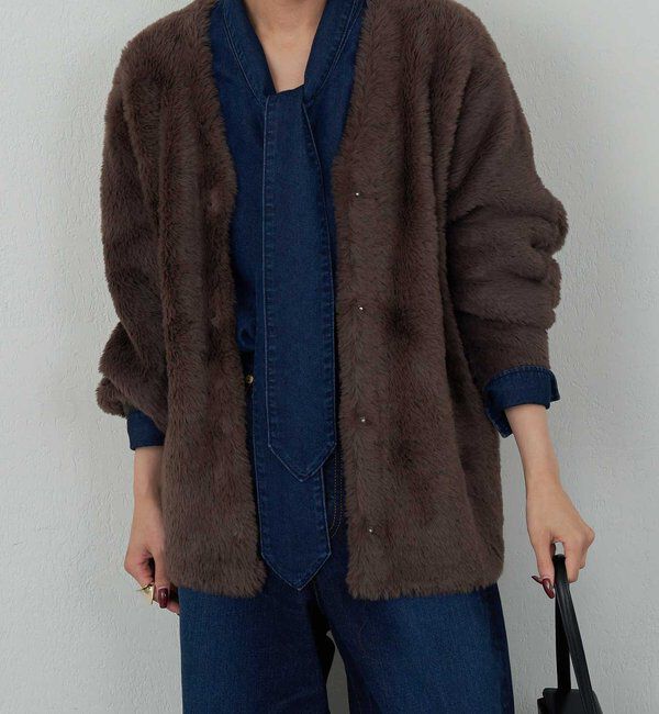  「【2WAY】フェザーヤーンカーデ」|ニット・セーター|