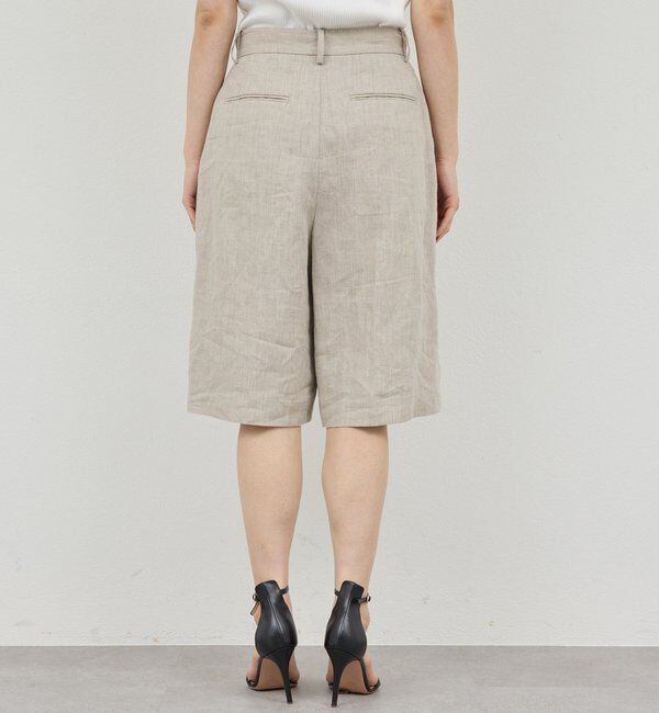  「【セットアップ対応】リネンハーフパンツ」|チノ|