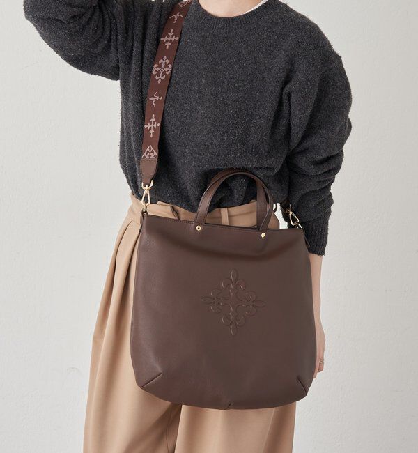  「スリム2WAYトートバッグ <エンボスモノグラム>」|トートバッグ|