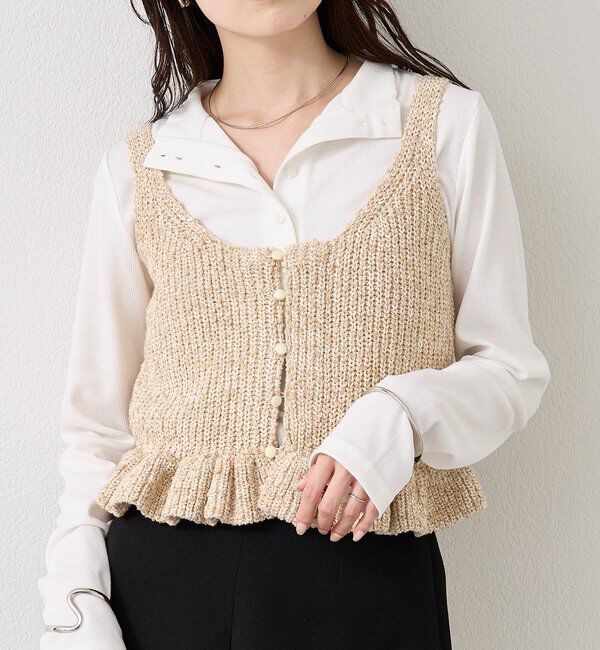  「メランジニットフリルビスチェ」|ニット・セーター|