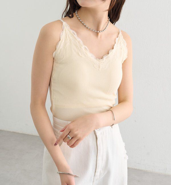  「パット付きVレースキャミソール」|キャミソール|