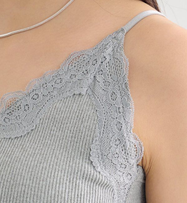 「パット付きVレースキャミソール」|キャミソール|