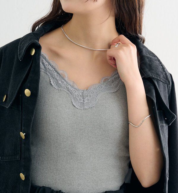  「パット付きVレースキャミソール」|キャミソール|