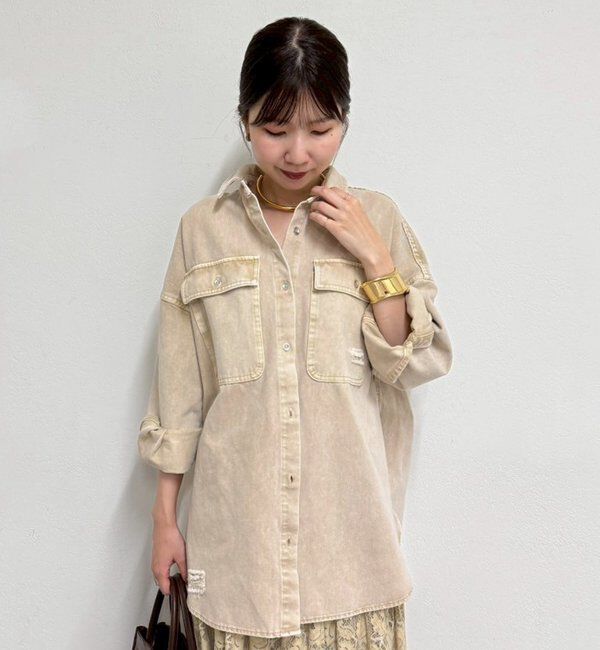  「ダメージデニムシャツ」|シャツ・ブラウス|