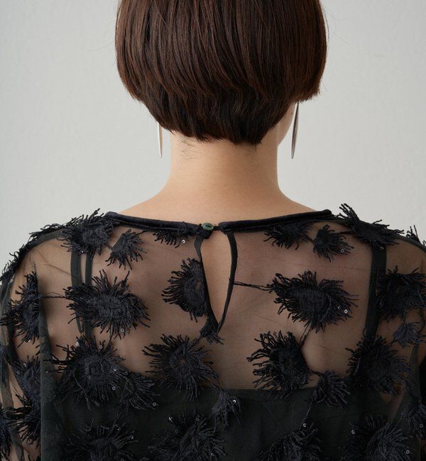  「【Atelier N5/アトリエヌメロサンク】ジャガードシアーブラウス」|シャツ・ブラウス|