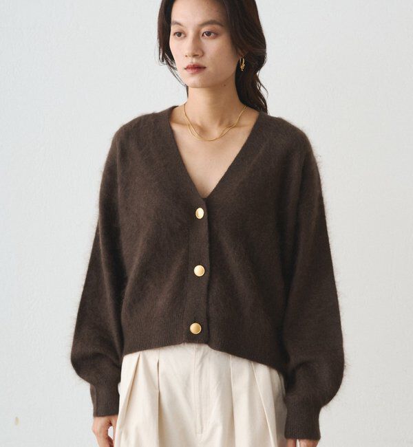  「シャギーショートニットカーディガン」|ニット・セーター|
