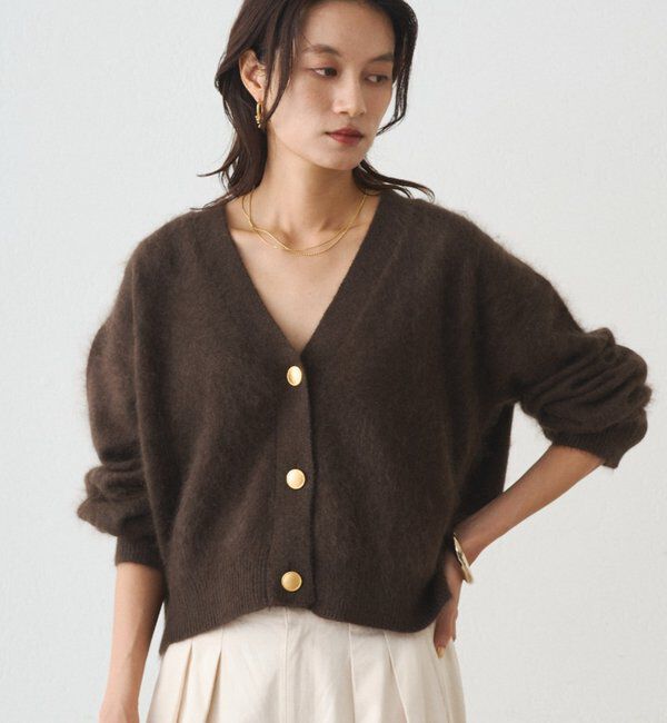  「シャギーショートニットカーディガン」|ニット・セーター|