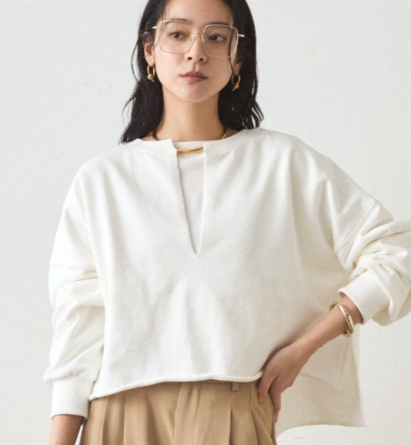  「スキッパーショートスウェット」|Tシャツ・カットソー|