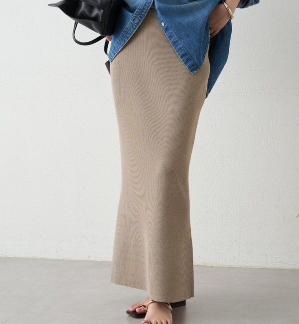  「リブセミフレアニットスカート」|スカート|