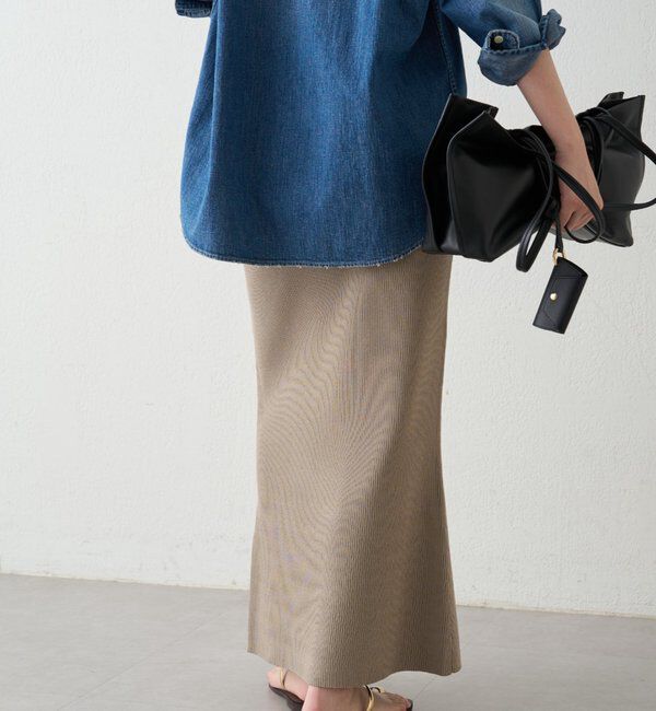  「リブセミフレアニットスカート」|スカート|