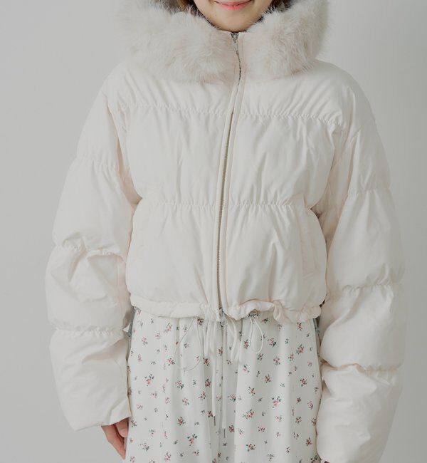  「ショート丈ファーフード中綿ブルゾン」|その他|