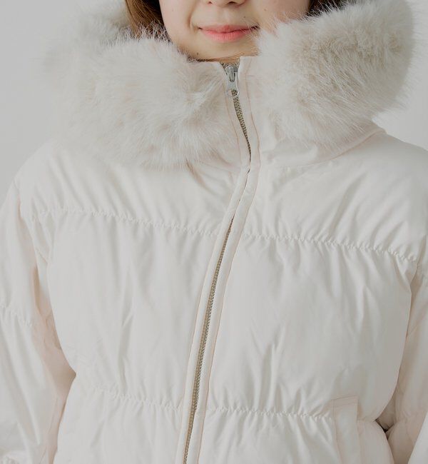  「ショート丈ファーフード中綿ブルゾン」|その他|