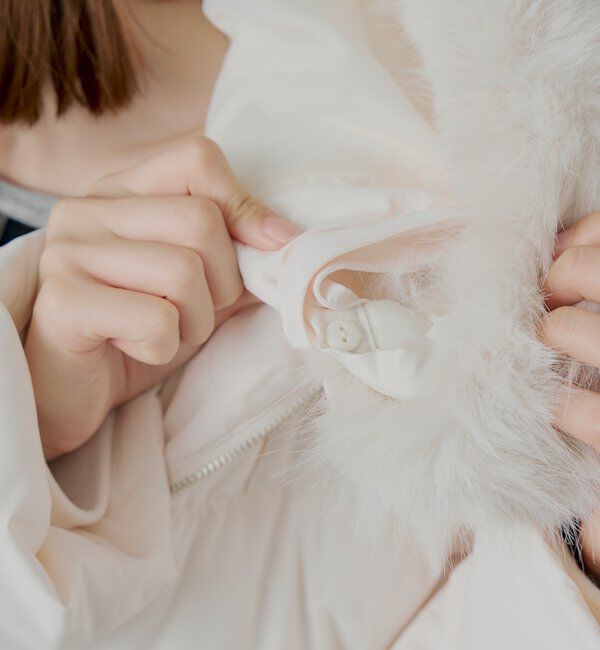  「ショート丈ファーフード中綿ブルゾン」|その他|