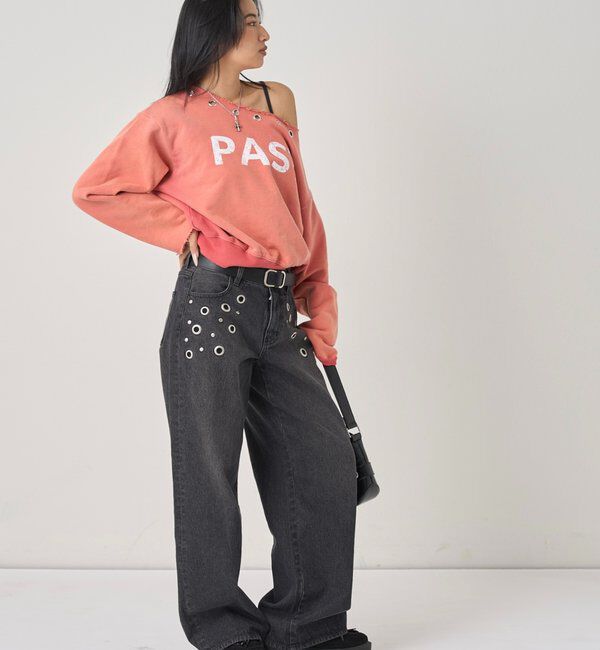  「アイレットオフショルロゴスウェット」|Tシャツ・カットソー|