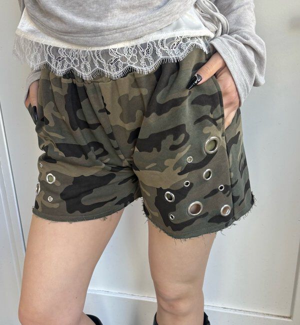  「アイレットスウェットショーツ」|チノ|カーキ