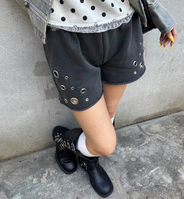  「アイレットスウェットショーツ」|チノ|チャコールグレー