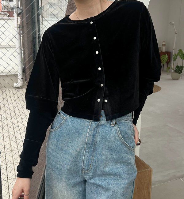  「ベロアカーディガン」|Tシャツ・カットソー|ブラック