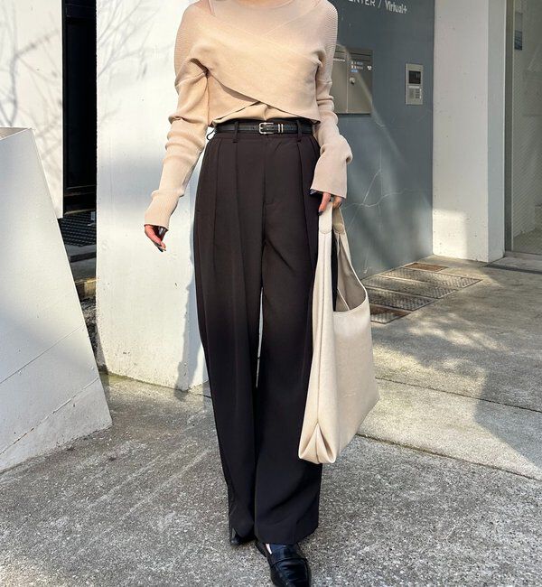  「オフショルクロスレイヤードニット」|ニット・セーター|