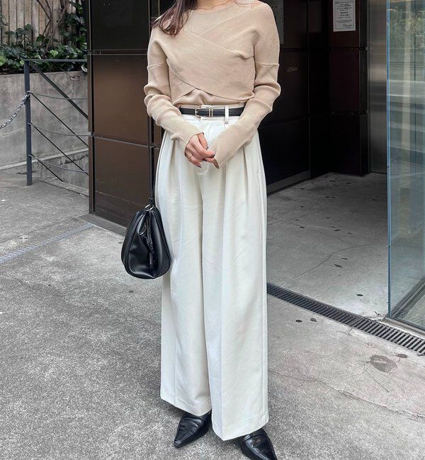  「オフショルクロスレイヤードニット」|ニット・セーター|