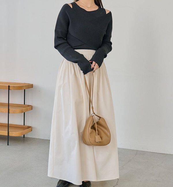  「オフショルクロスレイヤードニット」|ニット・セーター|