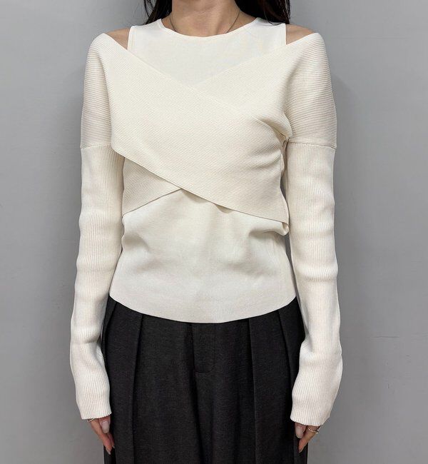  「オフショルクロスレイヤードニット」|ニット・セーター|