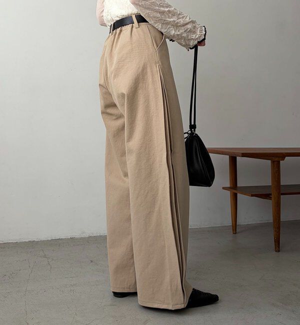  「【低身長サイズあり】サイドタックパンツ」|チノ|