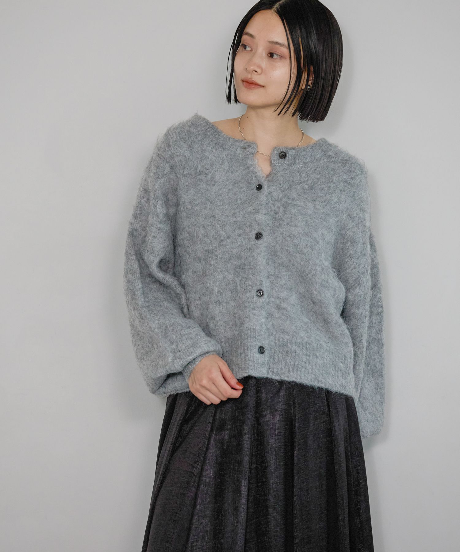 A part by 「5G2WAYクルーカーディガン」|ニット・セーター|グレー２